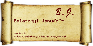 Balatonyi Január névjegykártya